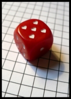 Dice : Dice - 6D - Solid Red With White Heart Shaped Pips